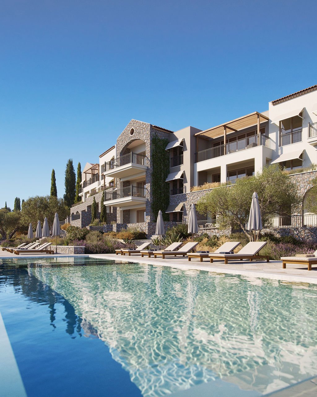 Luxury apartment at The Peaks, Lustica Bay with sea and golf views